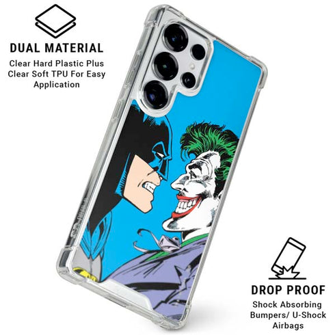 DC Comics The Joker vs Batman Vintage art Galaxy S25 Ultra Clear Case