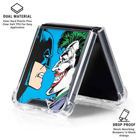DC Comics The Joker vs Batman Vintage art Galaxy Z Flip6 Clear Case