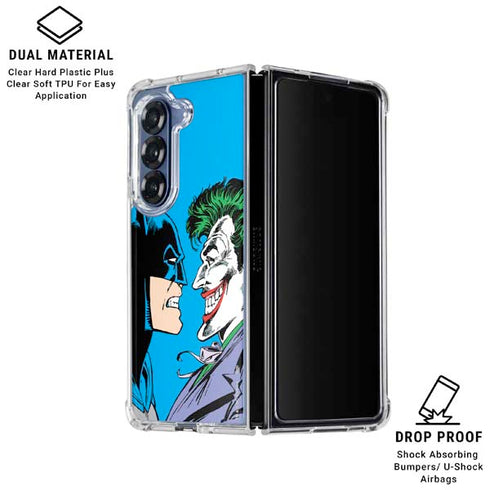 DC Comics The Joker vs Batman Vintage art Galaxy Z Fold6 Clear Case