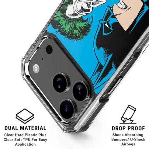 DC Comics The Joker vs Batman Vintage art iPhone 18 Pro Clear Case