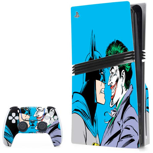 DC Comics The Joker vs Batman Vintage art PS5 Pro Disk Bundle Skin