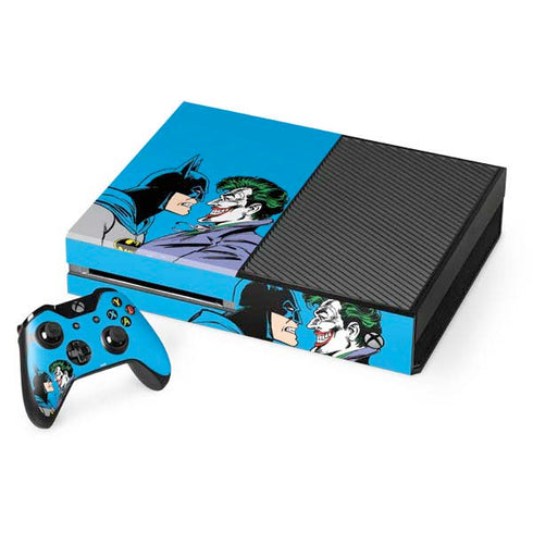 DC Comics The Joker vs Batman Vintage art Xbox One Console and Controller Bundle Skin