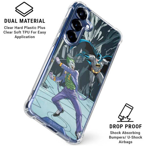 DC Comics The Joker vs Batman Art Galaxy S25 Clear Case