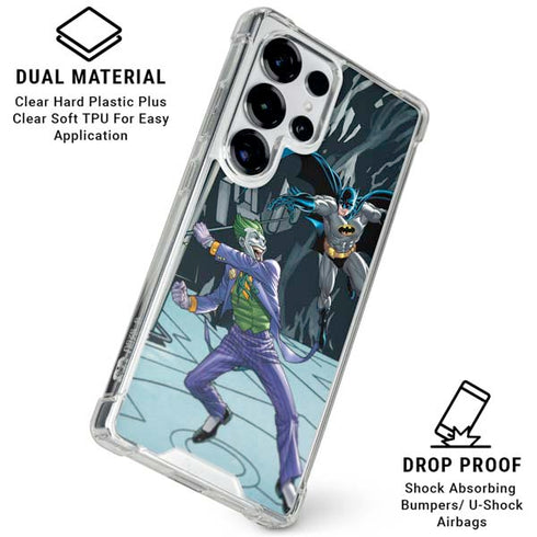 DC Comics The Joker vs Batman Art Galaxy S25 Ultra Clear Case