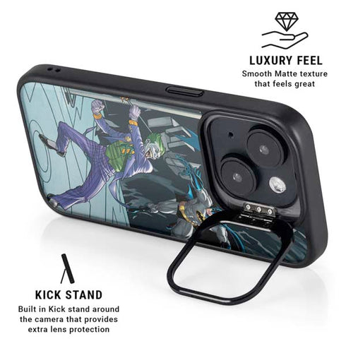 DC Comics The Joker vs Batman Art iPhone 15 Kickstand Case