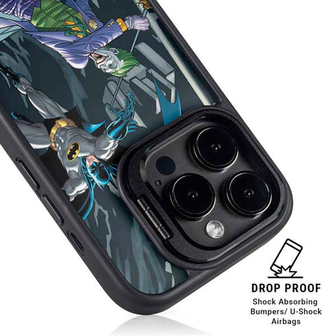 DC Comics The Joker vs Batman Art iPhone 15 Pro Kickstand Case