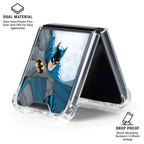 DC Comics Batman Watches Over the City Galaxy Z Flip6 Clear Case