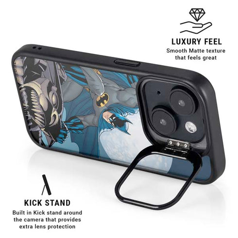 DC Comics Batman Watches Over the City iPhone 14 Plus Kickstand Case