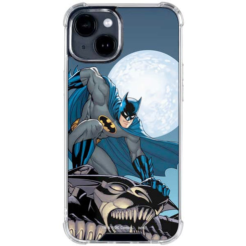 DC Comics Batman Watches Over the City iPhone 15 Clear Case