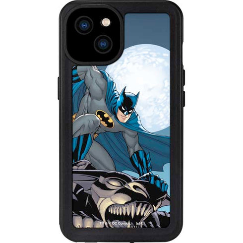 DC Comics Batman Watches Over the City iPhone 15 Plus Waterproof Case