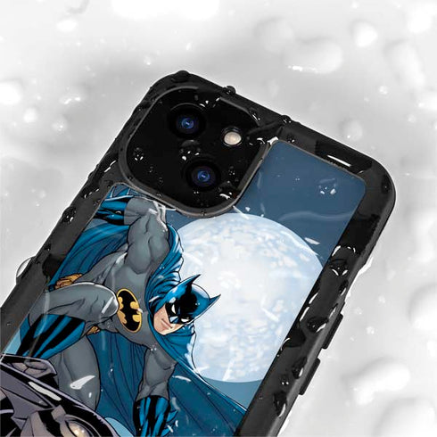 DC Comics Batman Watches Over the City iPhone 15 Plus Waterproof Case