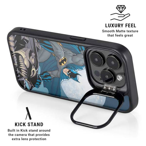 DC Comics Batman Watches Over the City iPhone 15 Pro Max Kickstand Case