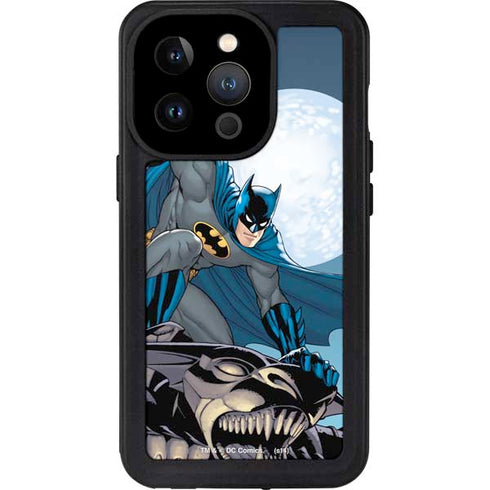 DC Comics Batman Watches Over the City iPhone 15 Pro Waterproof Case