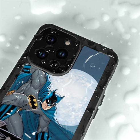 DC Comics Batman Watches Over the City iPhone 15 Pro Waterproof Case
