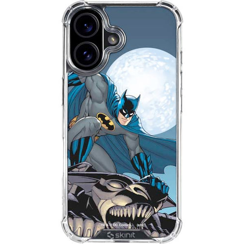 DC Comics Batman Watches Over the City iPhone 16 Plus Clear Case
