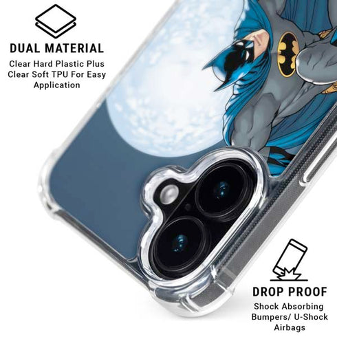 DC Comics Batman Watches Over the City iPhone 16 Plus Clear Case
