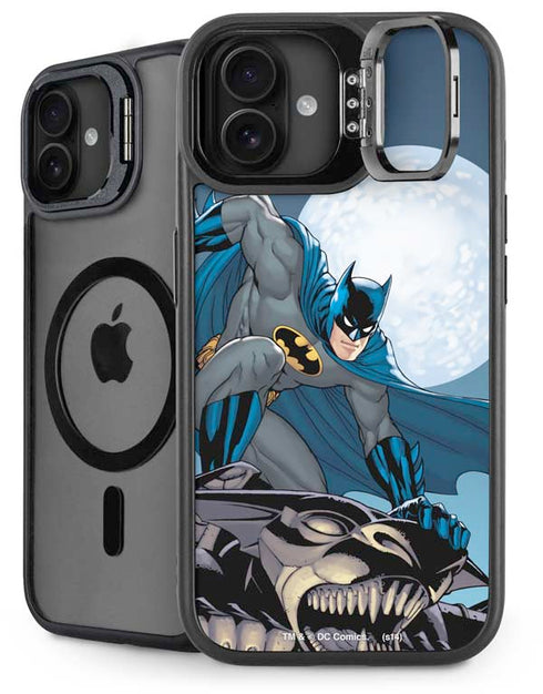 DC Comics Batman Watches Over the City iPhone 16 Plus Kickstand Case
