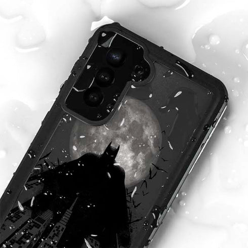 DC Comics Batman On City with Moon Art Galaxy S24 Plus Waterproof Case