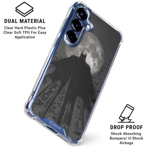 DC Comics Batman On City with Moon Art Galaxy S25 Clear Case