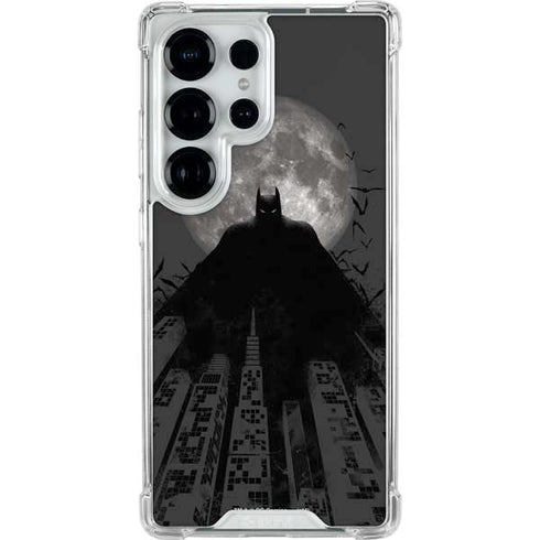 DC Comics Batman On City with Moon Art Galaxy S25 Ultra Clear Case