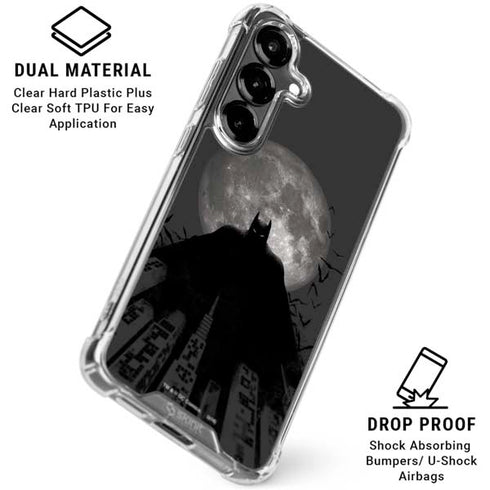 DC Comics Batman On City with Moon Art Galaxy S26 Plus Clear Case