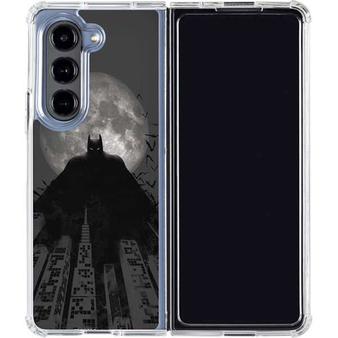 DC Comics Batman On City with Moon Art Galaxy Z Fold5 5G Clear Case
