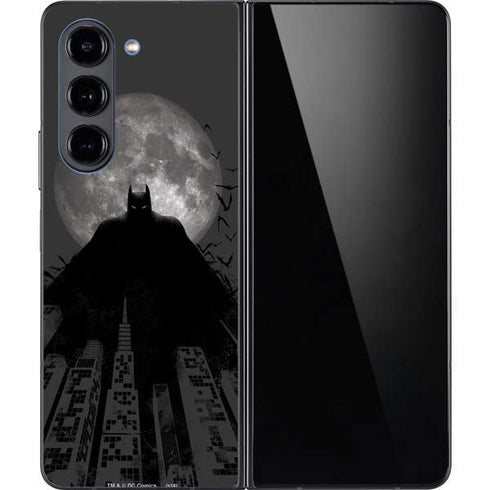 DC Comics Batman On City with Moon Art Galaxy Z Fold5 5G Skin