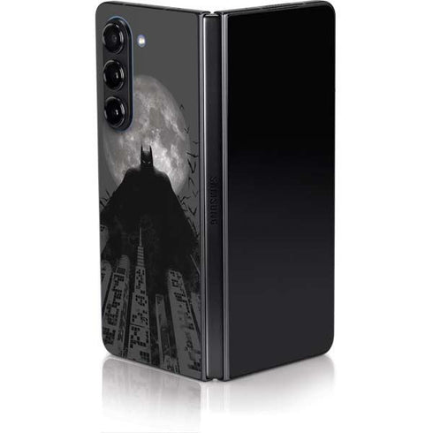 DC Comics Batman On City with Moon Art Galaxy Z Fold5 5G Skin