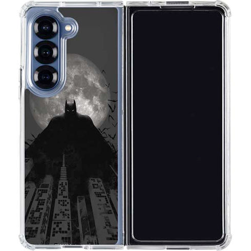 DC Comics Batman On City with Moon Art Galaxy Z Fold6 Clear Case