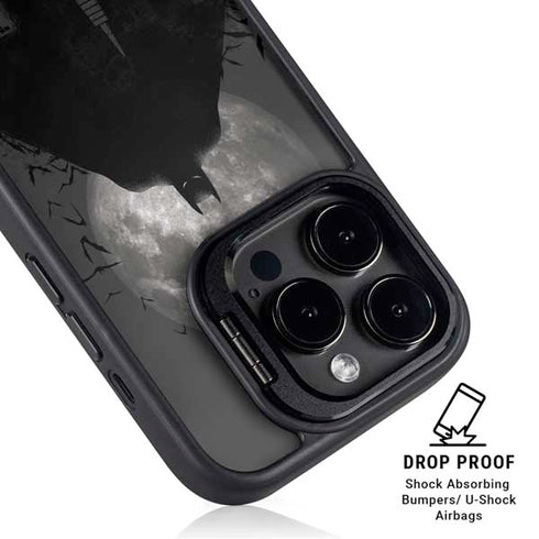 DC Comics Batman On City with Moon Art iPhone 14 Pro Kickstand Case