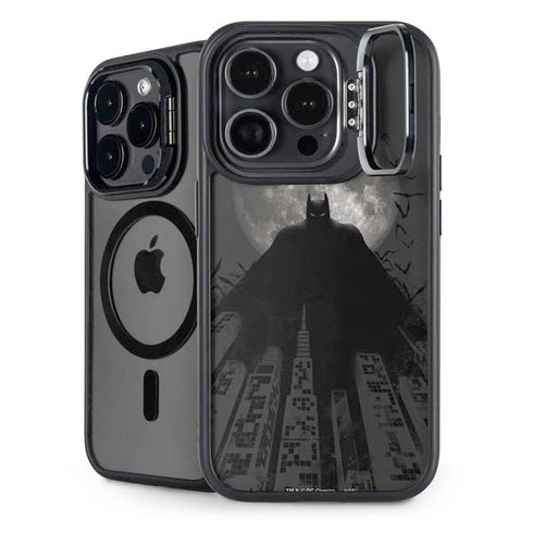 DC Comics Batman On City with Moon Art iPhone 15 Pro Kickstand Case