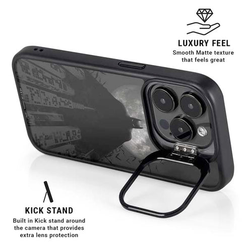 DC Comics Batman On City with Moon Art iPhone 15 Pro Max Kickstand Case