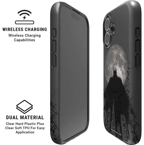 DC Comics Batman On City with Moon Art iPhone 16 Magsafe Impact Case