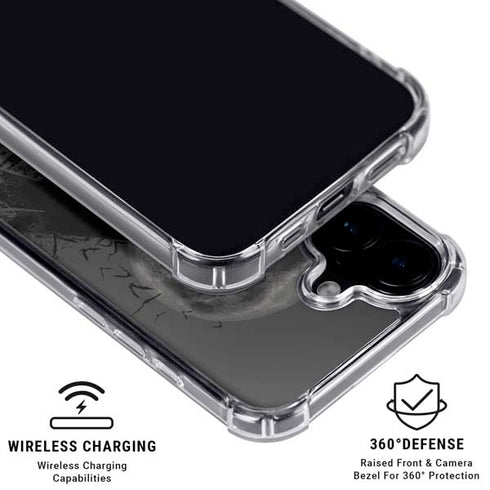 DC Comics Batman On City with Moon Art iPhone 16 Plus Clear Case