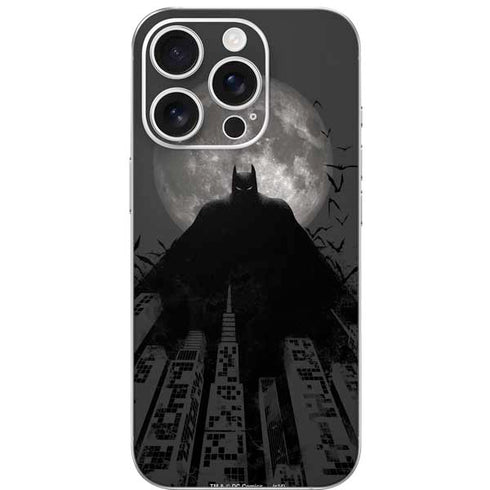 DC Comics Batman On City with Moon Art iPhone 16 Pro Skin
