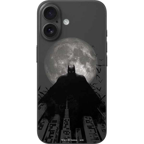 DC Comics Batman On City with Moon Art iPhone 16 Skin