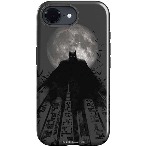 DC Comics Batman On City with Moon Art iPhone 16e Impact Case