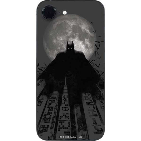 DC Comics Batman On City with Moon Art iPhone 16e Skin