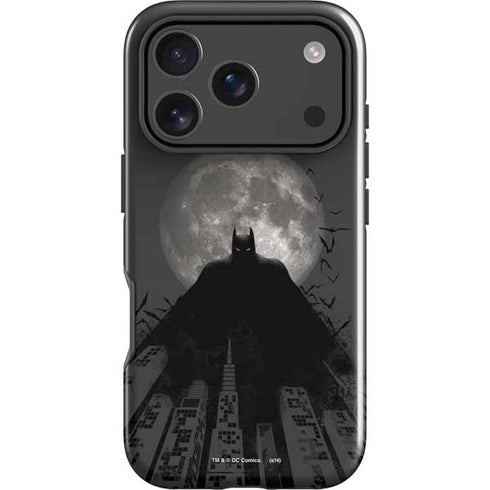 DC Comics Batman On City with Moon Art iPhone 18 Pro Impact Case