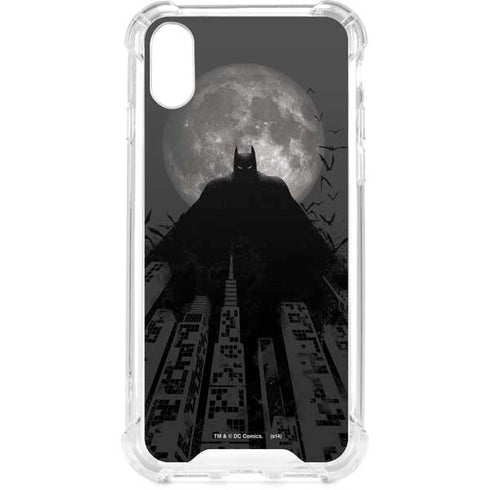 DC Comics Batman On City with Moon Art iPhone XS Clear Case