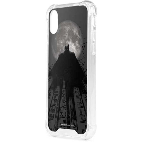 DC Comics Batman On City with Moon Art iPhone XS Clear Case