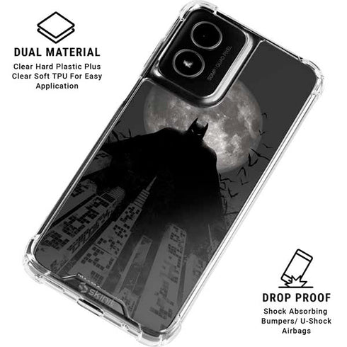 DC Comics Batman On City with Moon Art Moto G Power 5G (2024) Clear Case