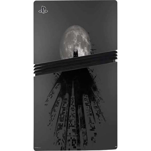 DC Comics Batman On City with Moon Art PS5 Pro Disk Console Skin