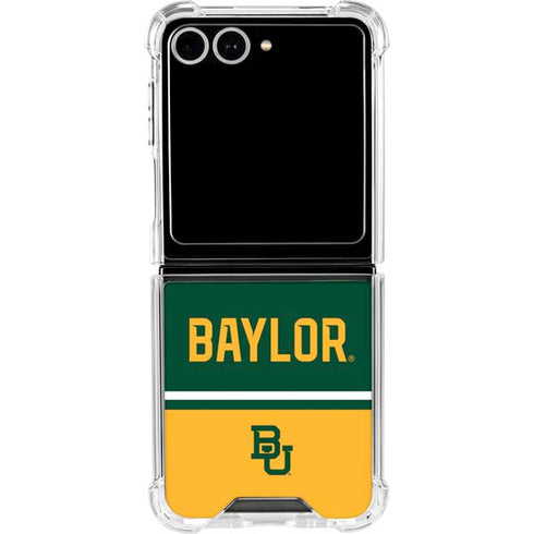 Baylor University BU Split Galaxy Z Flip7 Clear Case