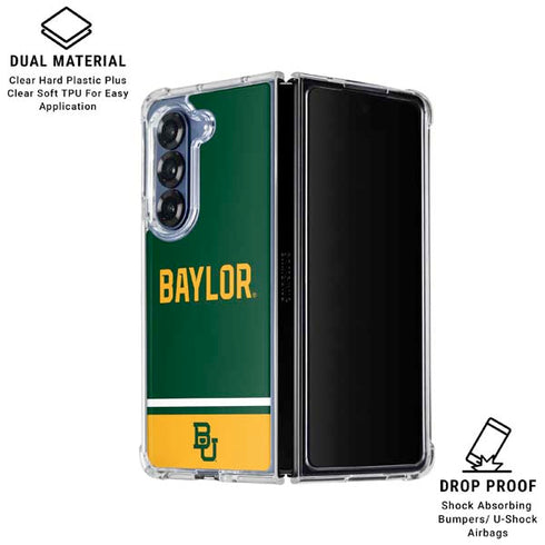 Baylor University BU Split Galaxy Z Fold7 Clear Case