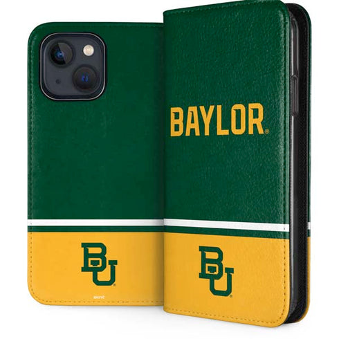 Baylor University BU Split iPhone 15 Plus Folio Case