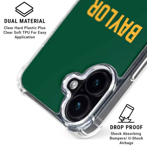 Baylor University BU Split iPhone 16 Plus Clear Case