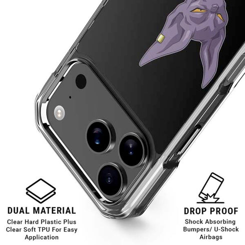 Dragon Ball Super Beerus Portrait iPhone 18 Pro Clear Case