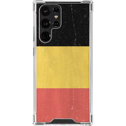Belgium Flag Distressed Galaxy S23 Ultra Clear Case