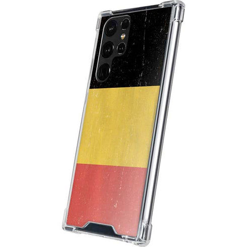 Belgium Flag Distressed Galaxy S23 Ultra Clear Case